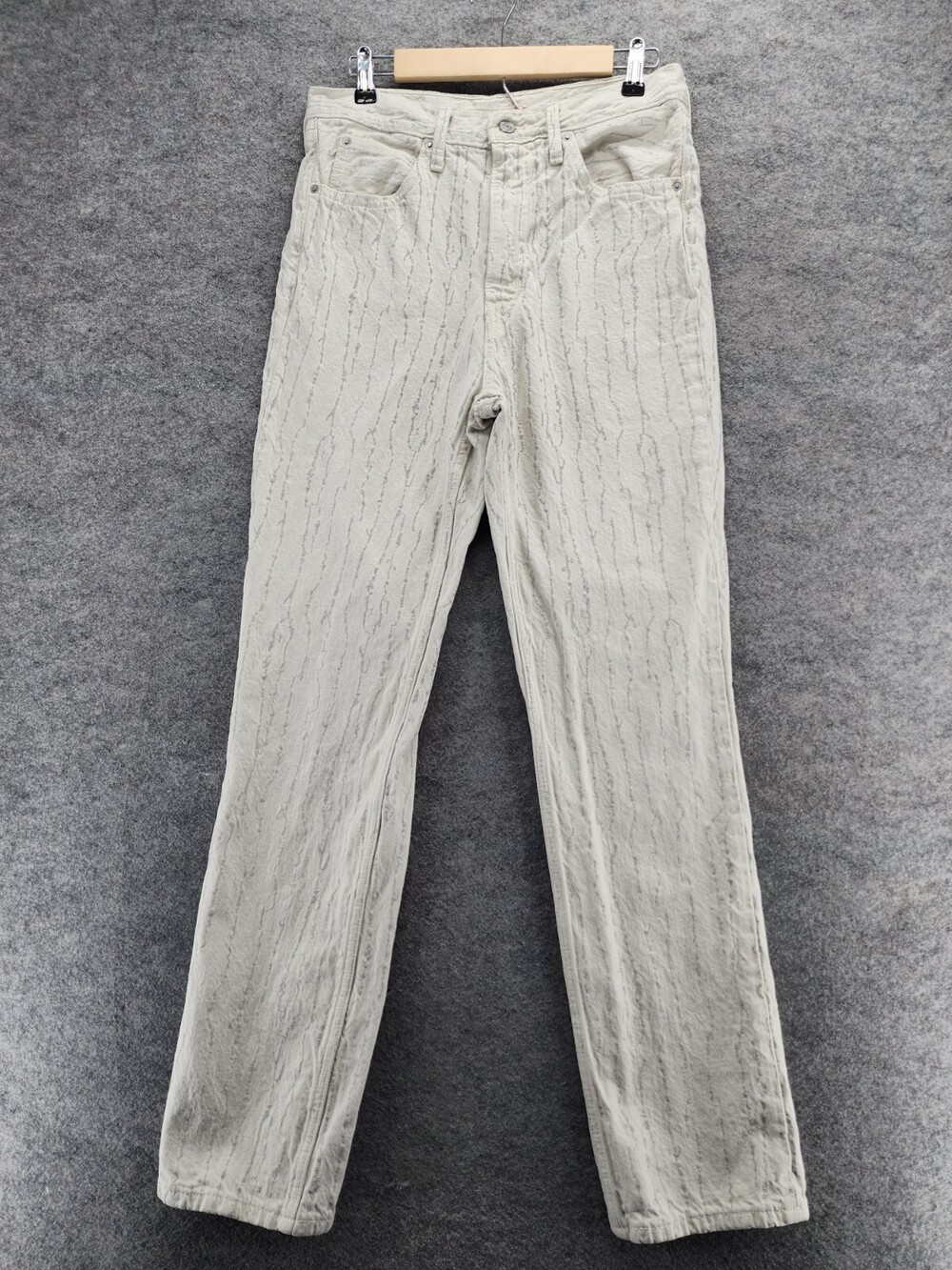 Levis Jeans Womens 30 White Gray 70s High Straight Big E